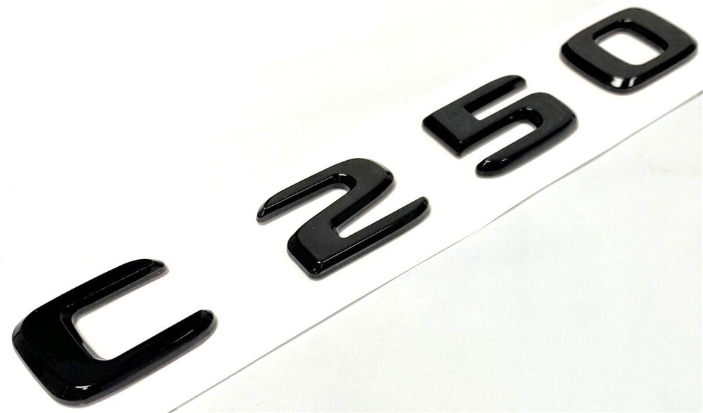 Black C250 Trunk Emblem Badge Decal Letters Numbers Nameplate Sticker