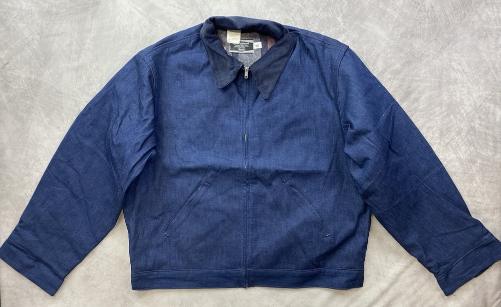 Vintage 70s Sears Work’N Leisure Blue Denim Blanket Lined Detroit Jacket Size L