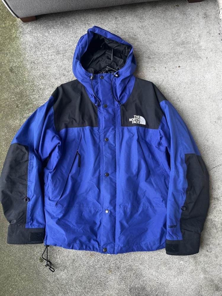Vintage 90s The North Face Mountain Guide Parka Royal Blue Black Size L