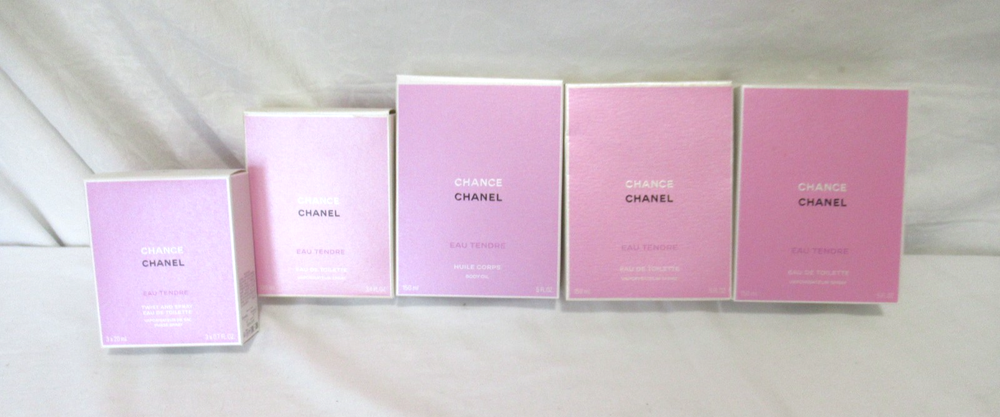 Chanel Chance Eau Tendre EDT Empty Lot of 5 Boxes 5oz & 3.4oz