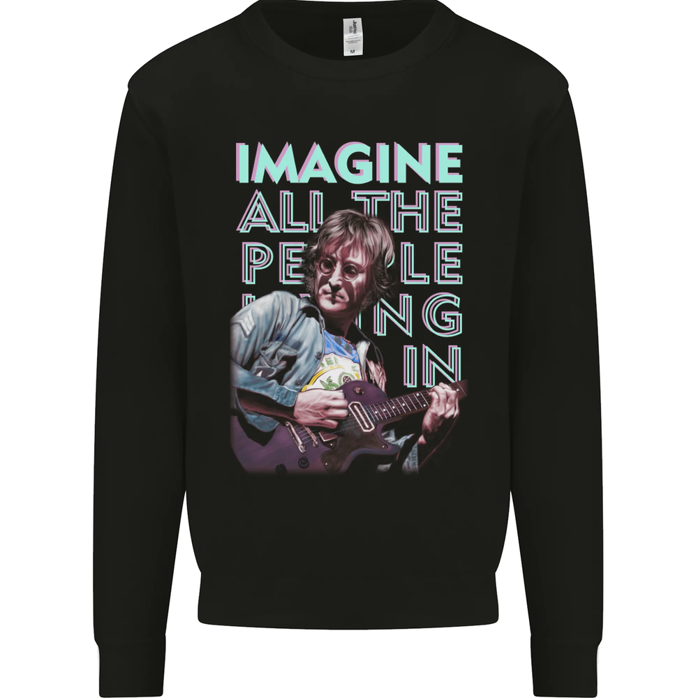 Imagine World Peace Music Guitar Hippy Mens Sweatshirt Jumper