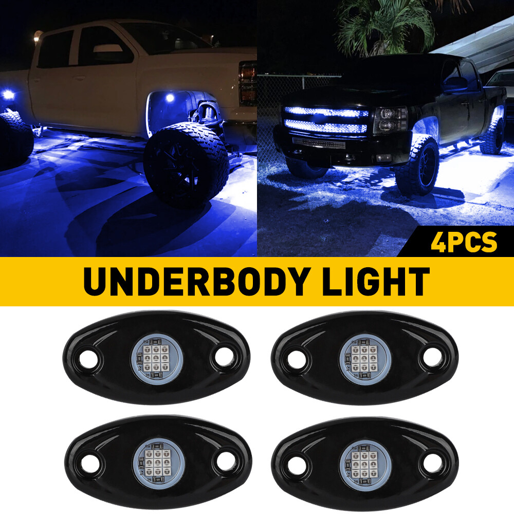 4/8 Pods LED Rock Lights Blue Underbody For JEEP Offroad Truck UTV SVU Boat M