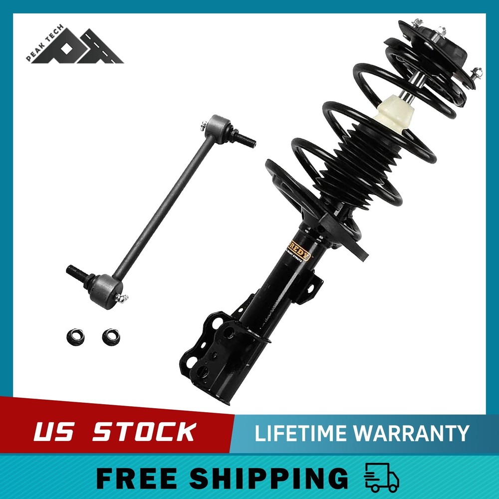 Front Left Strut & Sway Bar Link for 2004 - 2006 Lexus ES300 Toyota Camry Solara