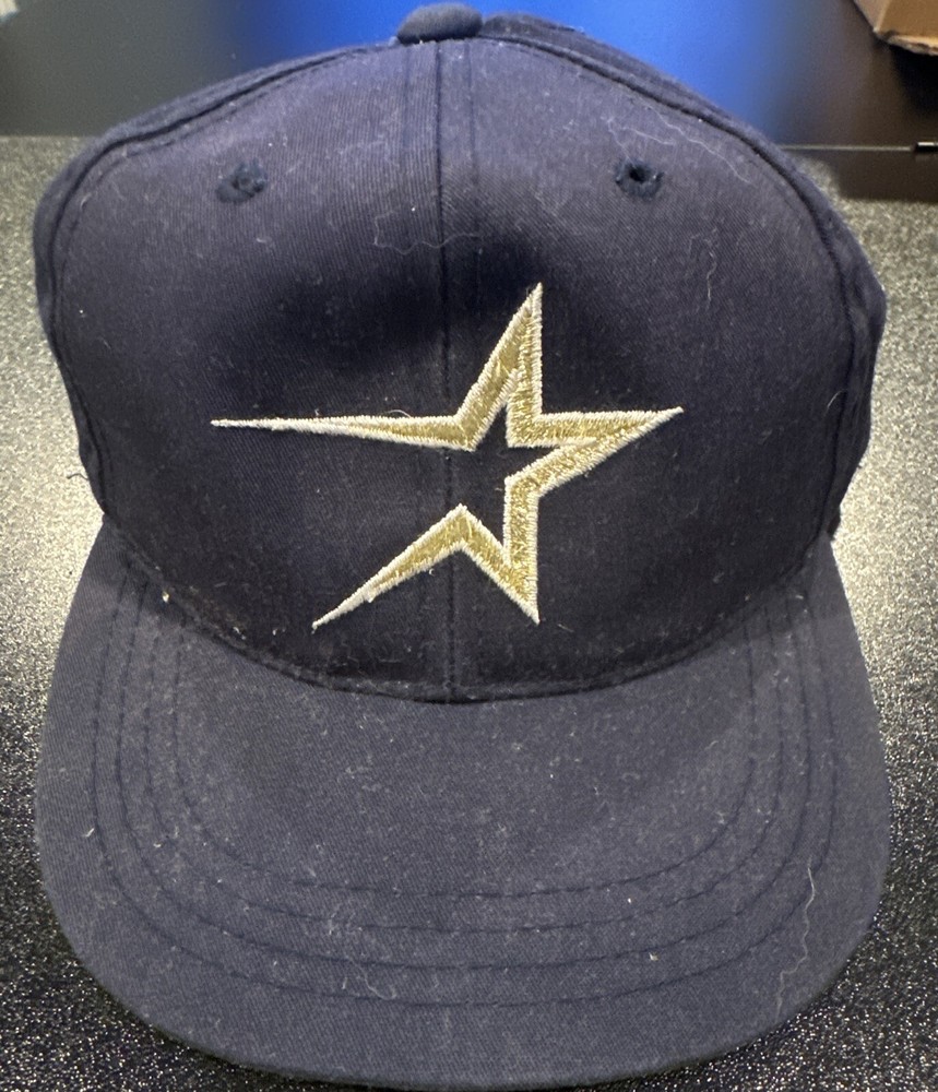 Vintage Youth Astros SnapBack Hat Blue With Gold Star Logo
