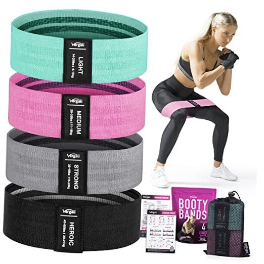 Aqua Pink Grey Black Resistance Workout Bands for Training and Exercise