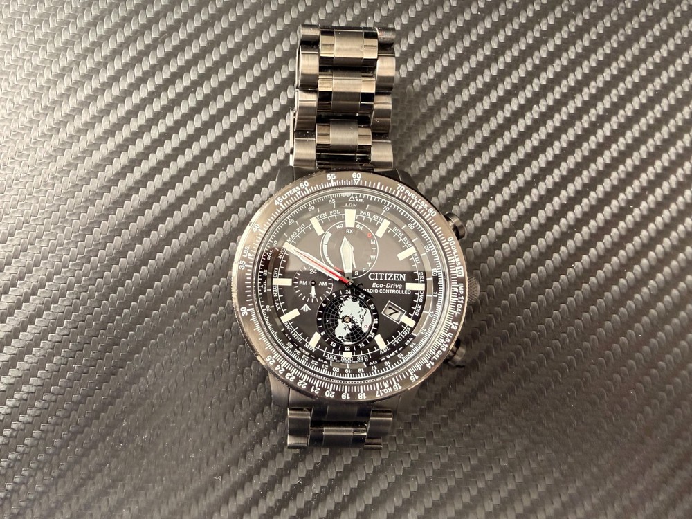 CITIZEN ECO DRIVE PROMASTER GEO TREKKER ATOMIC RADIO CONTROLLED WATCH BY3005-56G