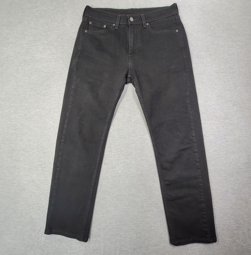 Levis 505 Jeans Mens 30x30 Black Classic Fit Straight Leg Skate Casual Denim