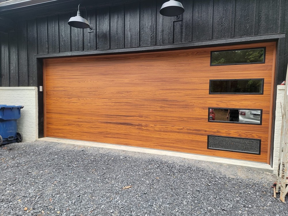 18x8 Insulated Golden Oak Garage Door with Accessories Included
