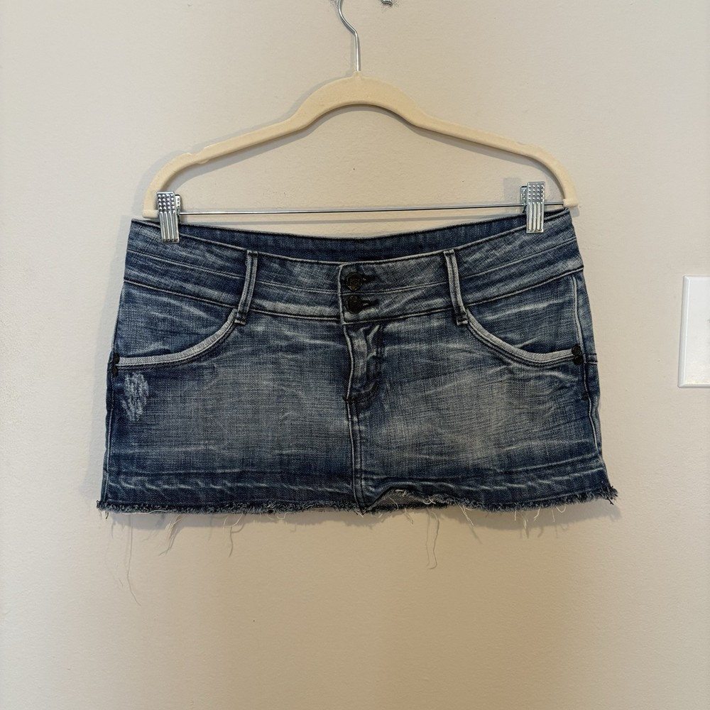 Vintage Bebe Mini Jean Skirt Size 29 Y2K