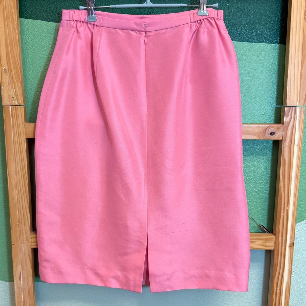 David Warren 100% Silk Coral Pink Skirt Career Party Cocktail Women's Size 10