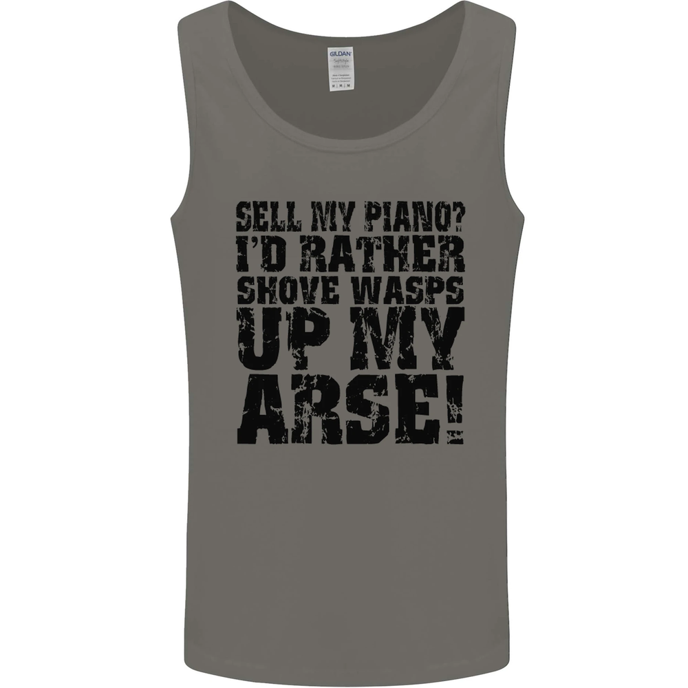 Sell My Piano? Funny Pianist Player Music Mens Vest Tank Top