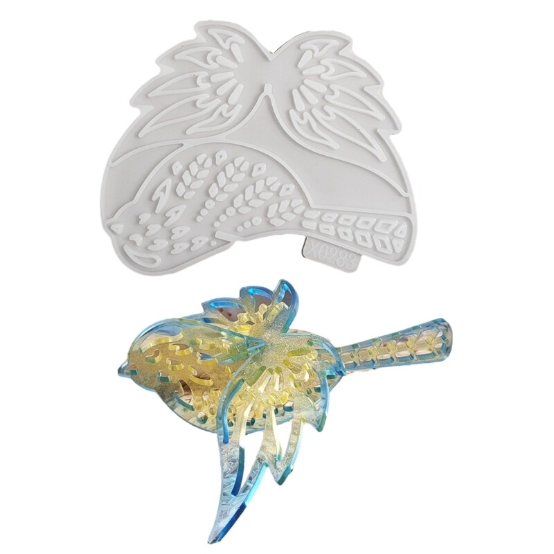 Silicone Resin Mold for Long Tail Bird Photo Frame Handcrafted Table Decor  