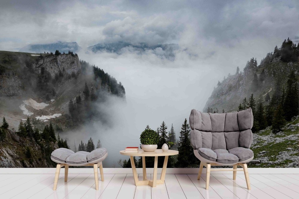 3D Forest Mist Landscape Wall Murals Wallpaper Murals Wall Sticker