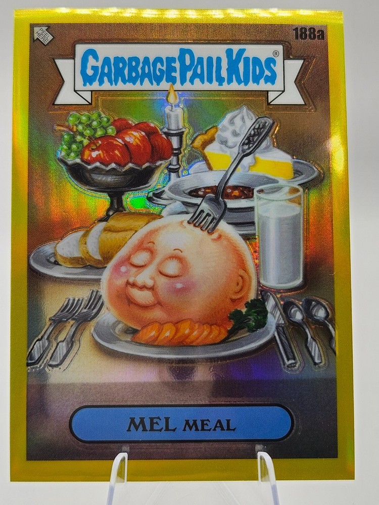 2022 Garbage Pail Kids Topps Chrome 5 MEL MEAL 188a Yellow Refractor 33/275 GPK