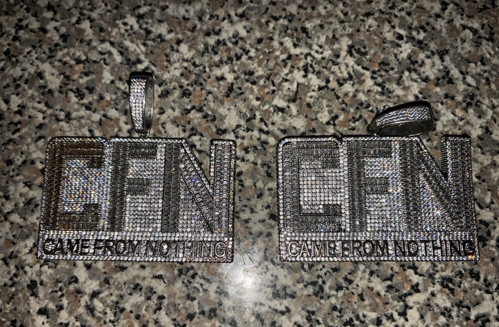 Hip Hop 925 Silver Pendant with VVS Diamond Simulants