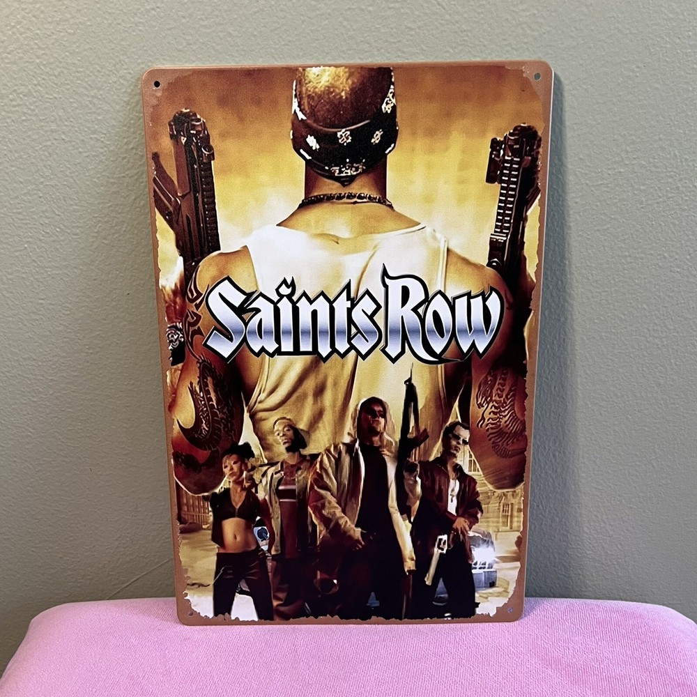 Saints Row Metal Wall Art Video Game Poster Decor  
