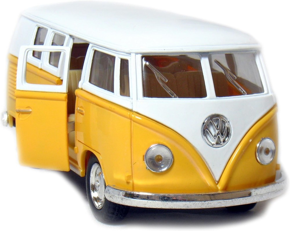 KiNSMART 5in Die-cast 1962 VW Classic Bus 1/32 Scale (Yellow), Pull Back