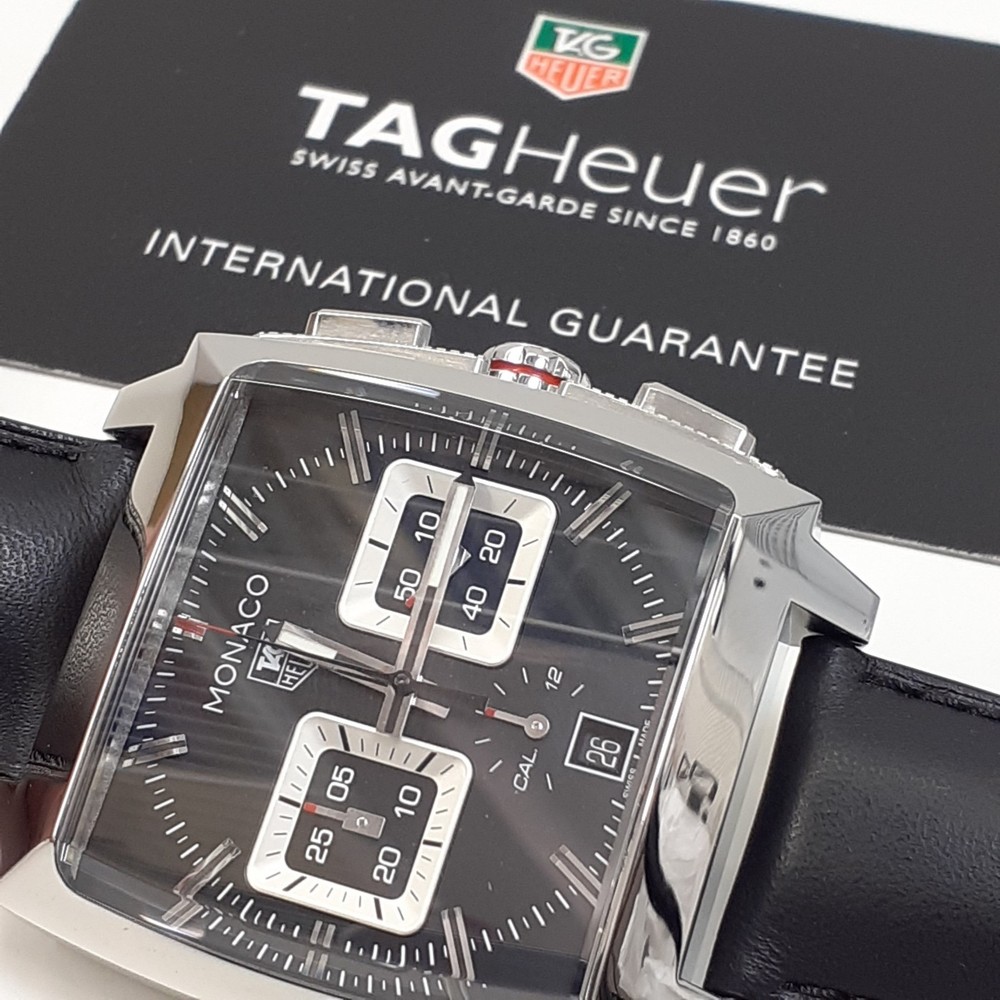 Tag Heuer Monaco Caliber 12 40.5mm Black Full Set Rare CAL2113.FC6536 Watch