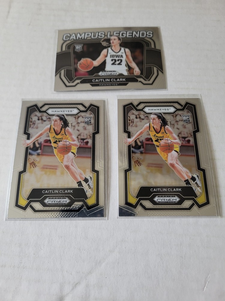 2024 Panini Prism Draft Picks Caitlin Clark Rookie 3-Card Lot