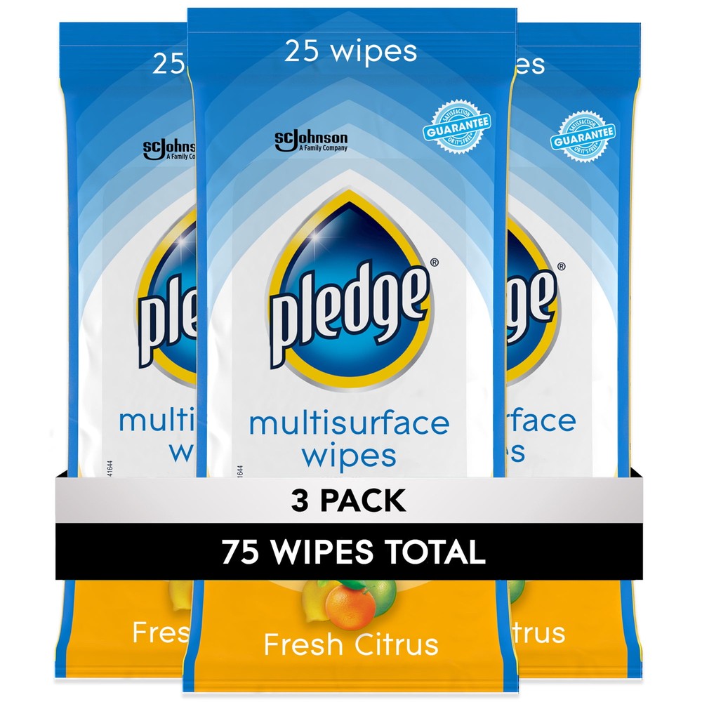 Clean Multisurface Wipes, Fresh Citrus, 25 Wipes, 3 Count Pack