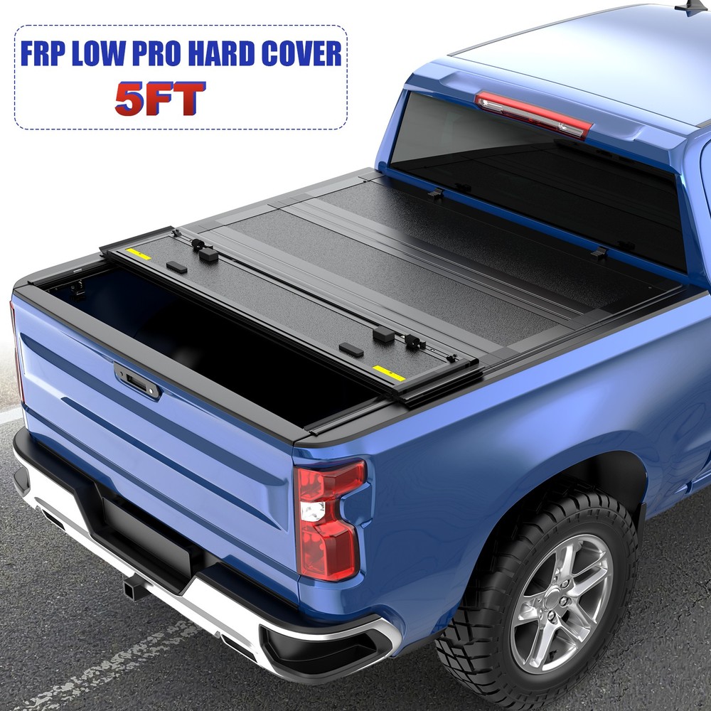 For 2019-2023 Ford Ranger 5FT Lo Pro FRP Hard Tonneau Cover Flip Up w/ LED