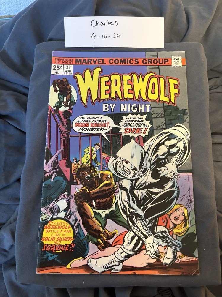 Marvel Comics Werewolf by Night #32 (1975) Moon Knight vs Werewolf