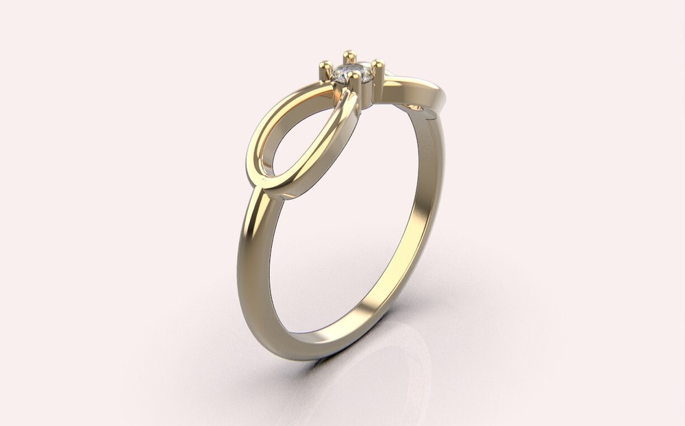 14K Yellow Gold Infinity Diamond Ring Timeless Elegant Jewelry for Her