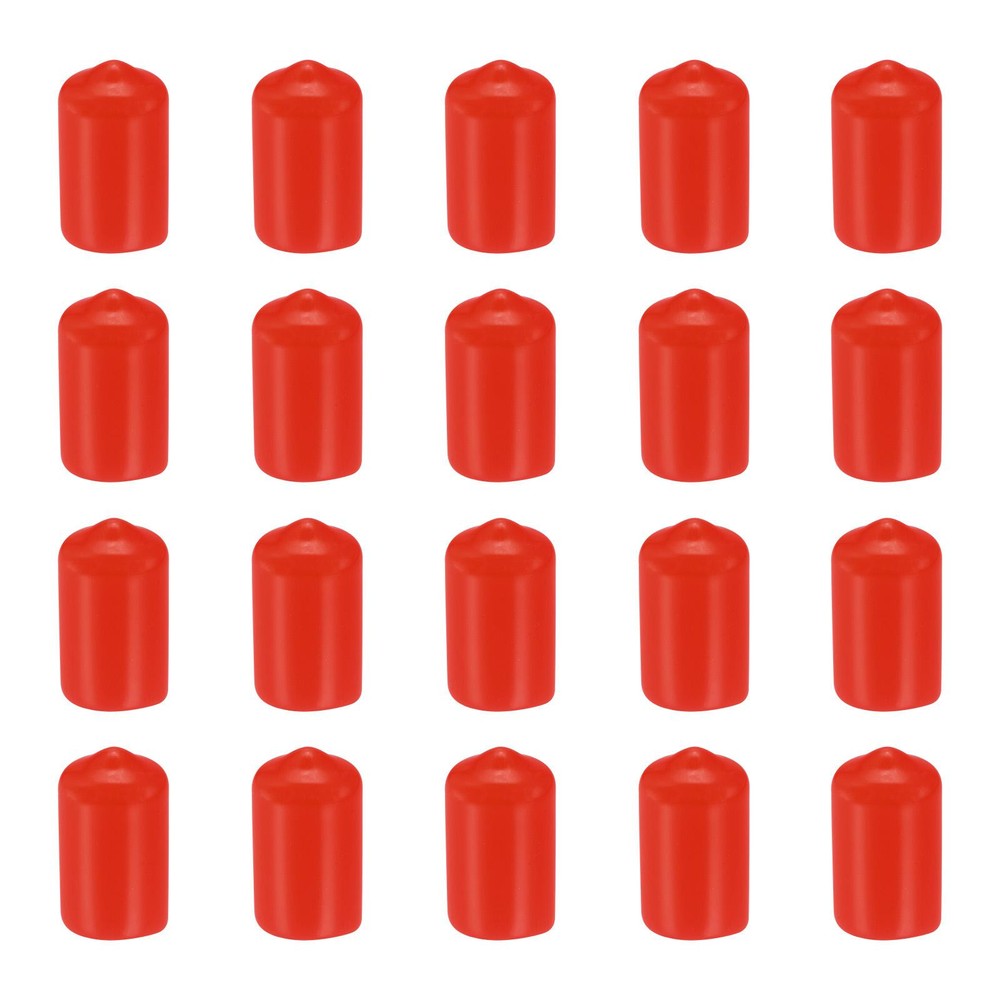 20-Pack 11mm ID Red Rubber Screw Thread Protector Caps for Bolts