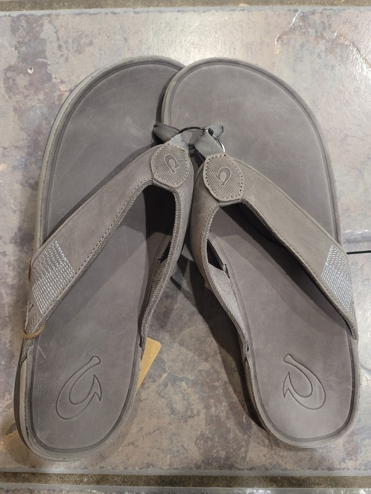 OluKai Ulele Men's Beach Sandals - Stone, US11