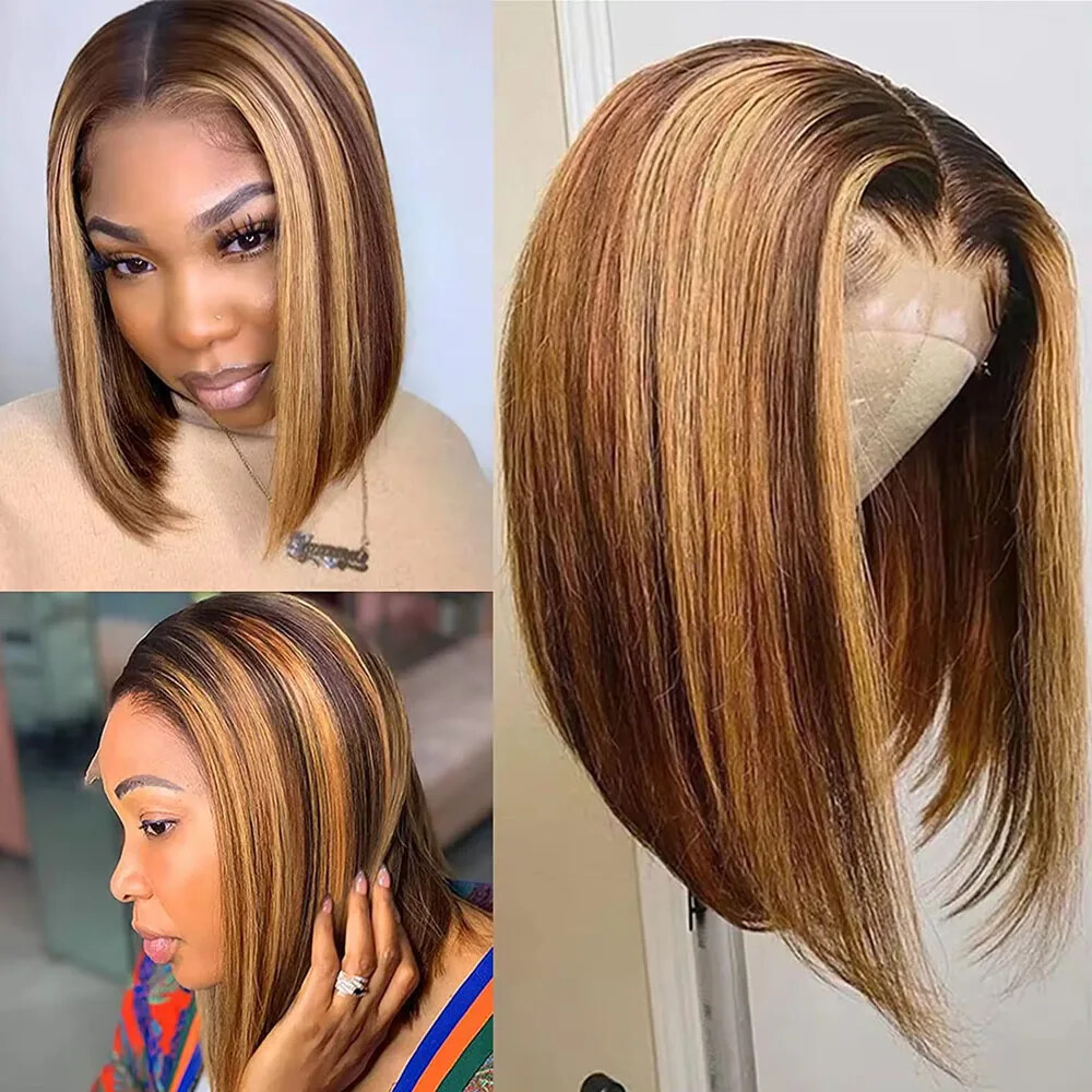 Glueless HD Lace Front Blonde Bob Short Human Hair Wig