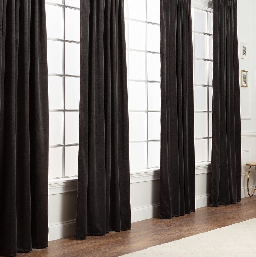 Luxury Blackout Velvet Curtains - 2-Panel Solid Drapes for Living Room