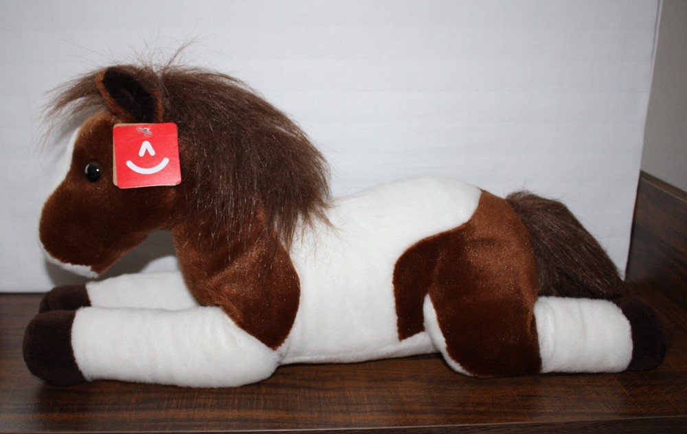 Aurora Horse Plush Brown & White Pinto Stuffed Animal WITH TAG