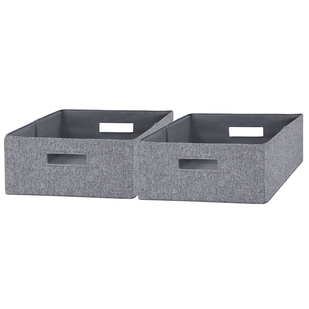 Better Homes Gardens Gray Fabric Storage Bins 2-Pack Half-Size
