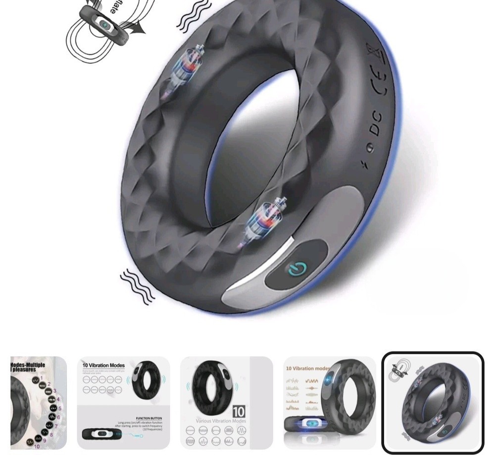 Silicone Cock Rings Penis Vibrator Ring Rechargeable Enhancing Men Male Sex Toys