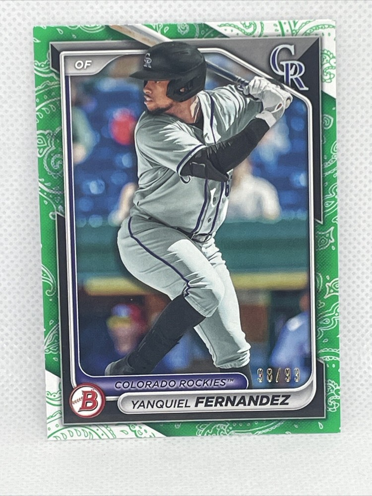 2024 Bowman Prospects Yanquiel Fernandez #BP-90 Green Border /99 Rookie Card