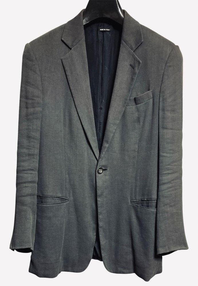 Giorgio Armani Black Label Grey Suit 48 R Rayon Made in Italy Preowned