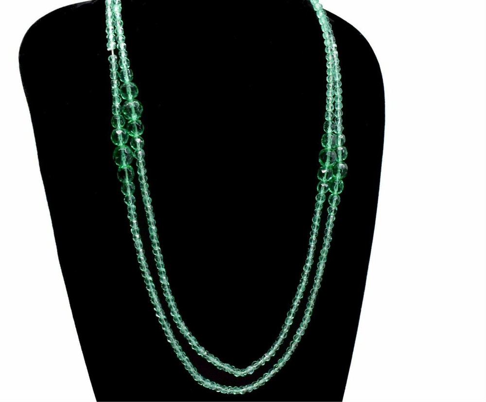 Green Long Beaded Dangle Drop Chic Stylish Artsy Necklace 56