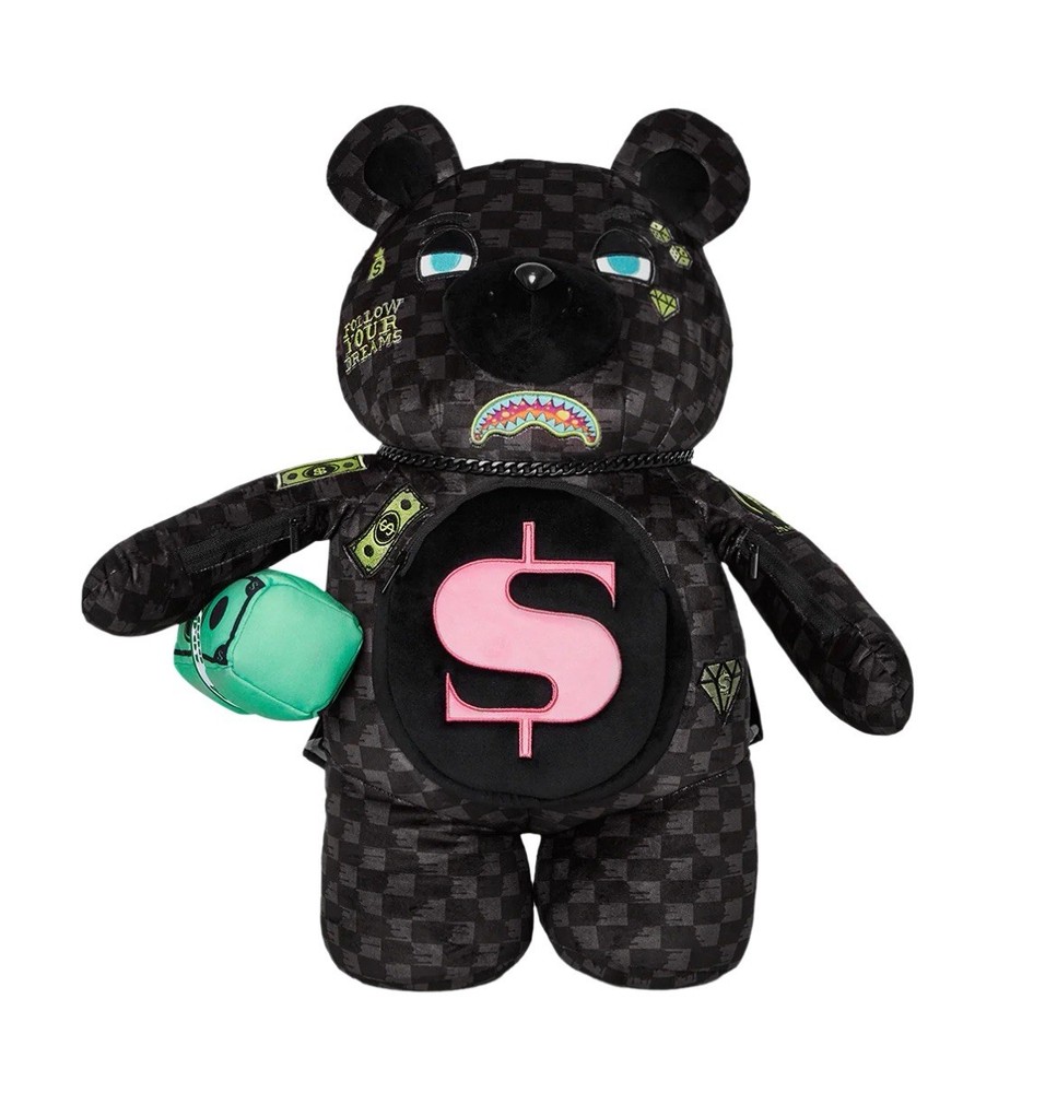 NEW SPRAYGROUND SLIME TAKEOVER BLACK MONEYBEAR PLUSH BACKPACK LIMITED EDITION