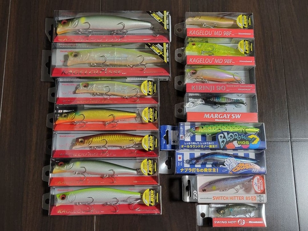 Megabass Seabass Lure Set KageLou, Blowwin, Margay, KIRINJI, SW, 155F, 125F