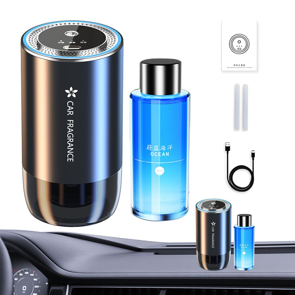 Car Cup Holder Diffuser USB Rechargeable Perfume Air Freshener Fragrance Oil