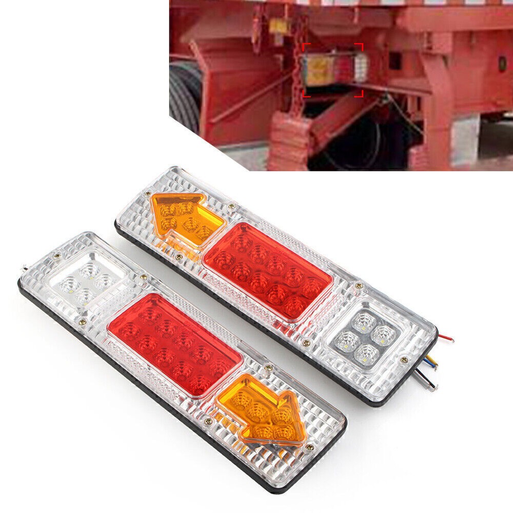LED Tail Lights with Brake, Turn Signal, and Reverse Marker for Trailers, Trucks, and Caravans