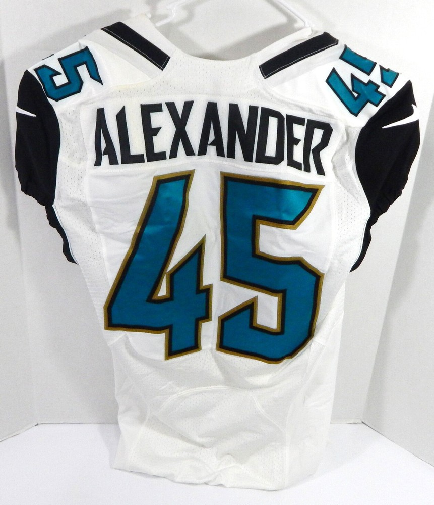 2015 Jacksonville Jaguars Mister Alexander #45 Game Issued White Jersey 42 0