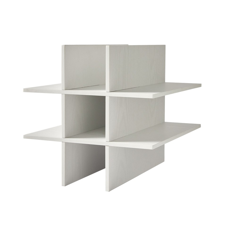 White textured bottle storage cube organizer 12.9x15.1x12.9 inches