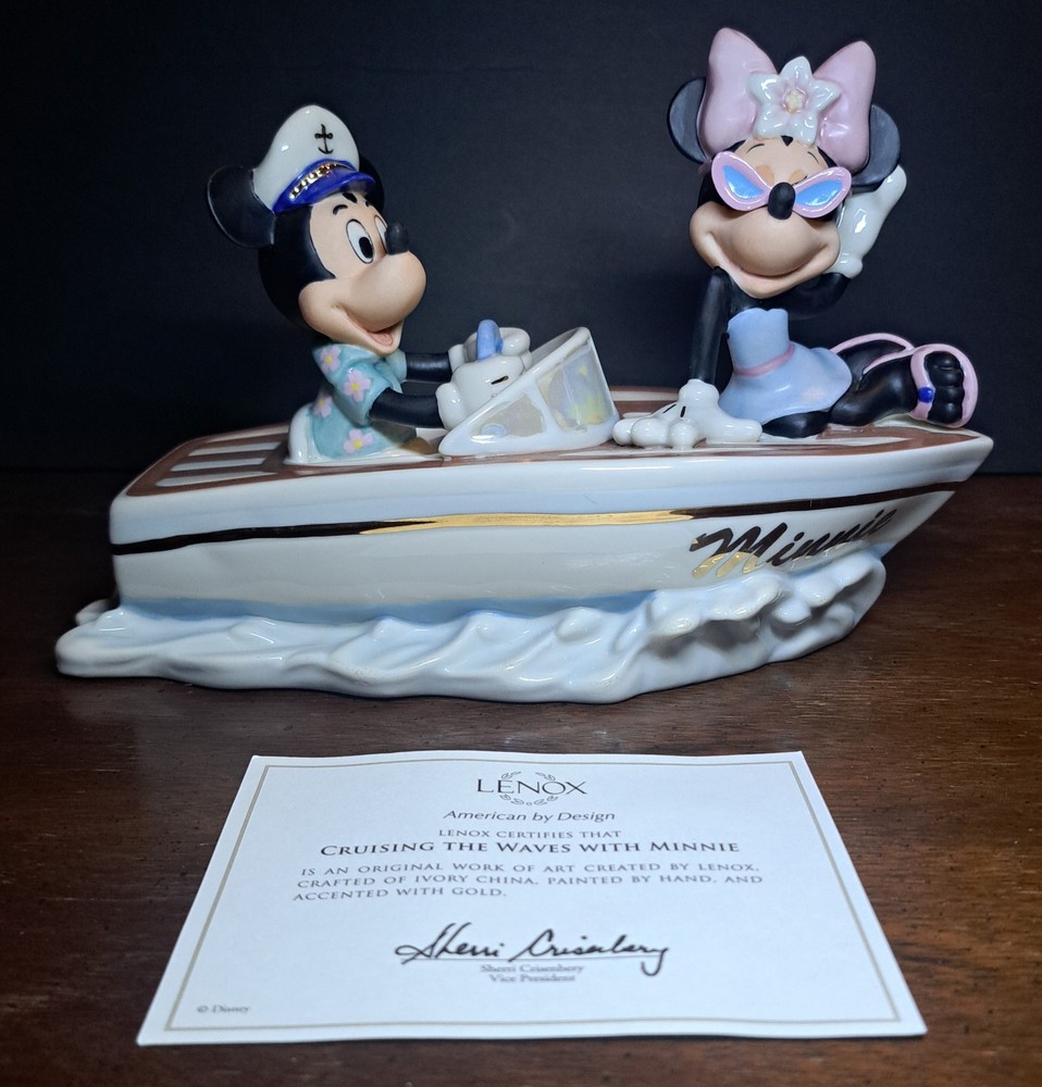 Lenox Disney Cruising The Waves with Minnie Mickey Mouse NEW Open Box
