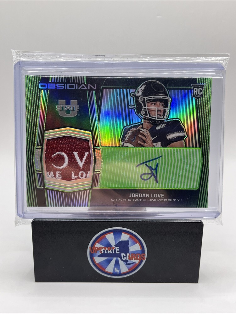2020 Chronicles Draft Picks Obsidian Jordan Love Rookie RPA Green Parallel #14/15 Graded Collectible Football Card