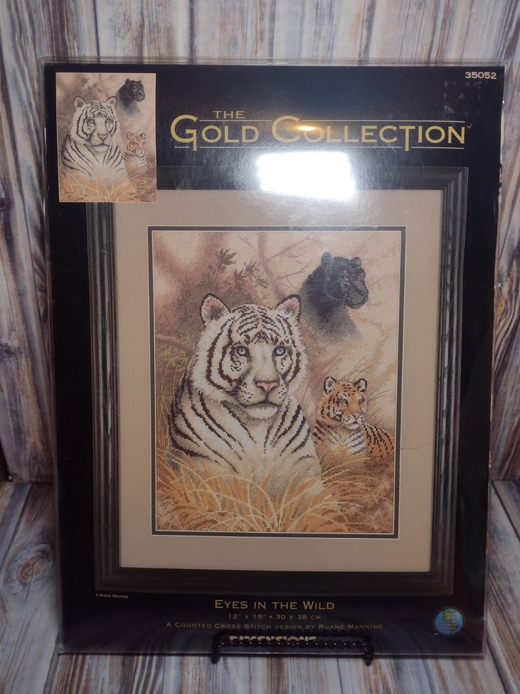 Dimensions EYES IN THE WILD Cross Stitch Kit Gold Collection Tiger 35052