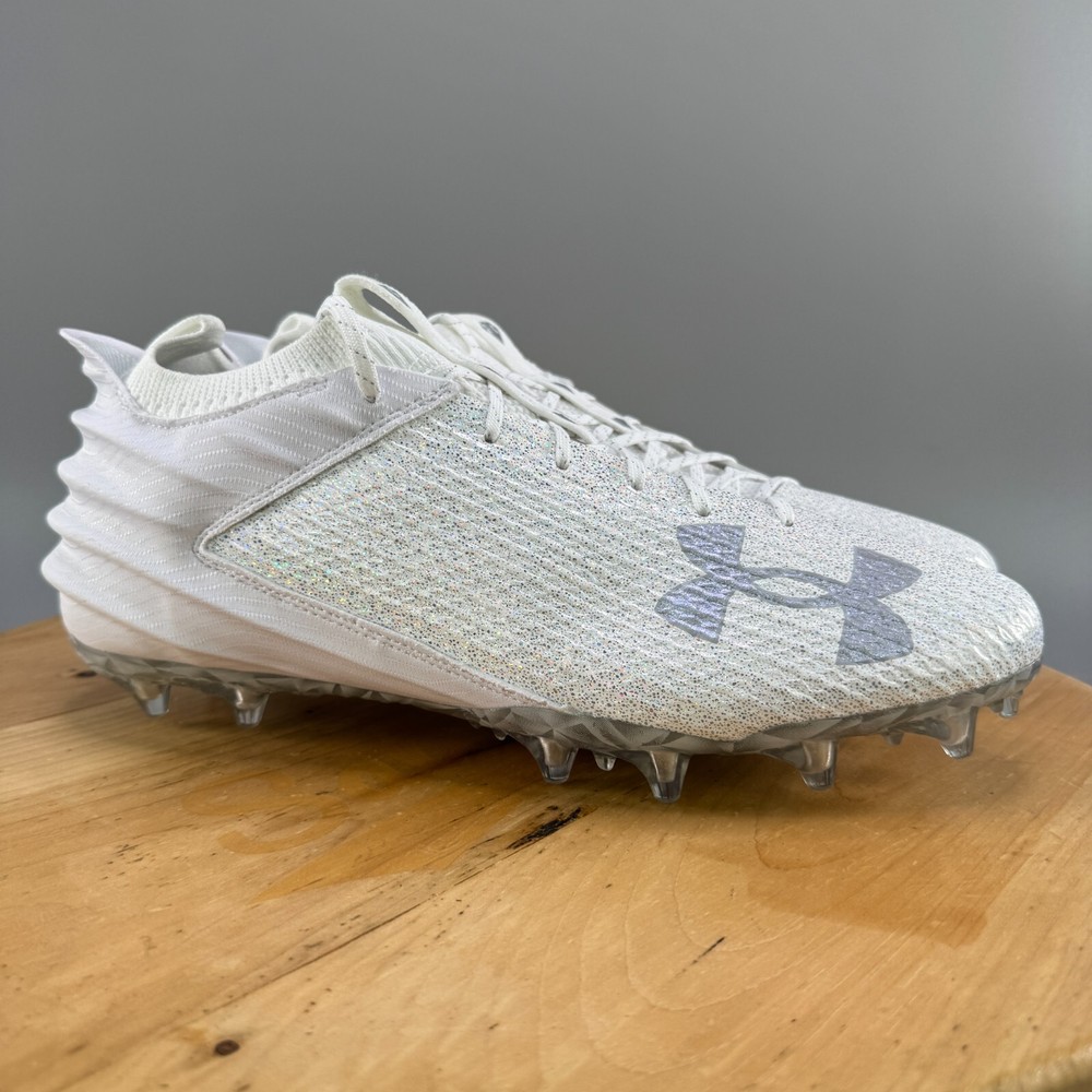 Under Armour Blur 2.0 MC VVS Mens Size 8 Football Cleats White Metallic Silver