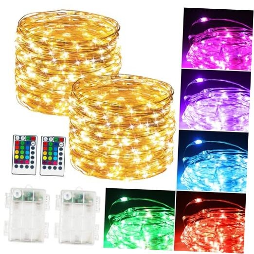 2Pack 78Ft 240LED Battery Fairy Lights Operated by Batteries