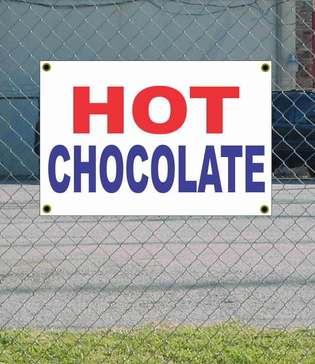 2x3 Red, White & Blue Hot Chocolate Banner Sign – New Design, Discounted Size & Price!