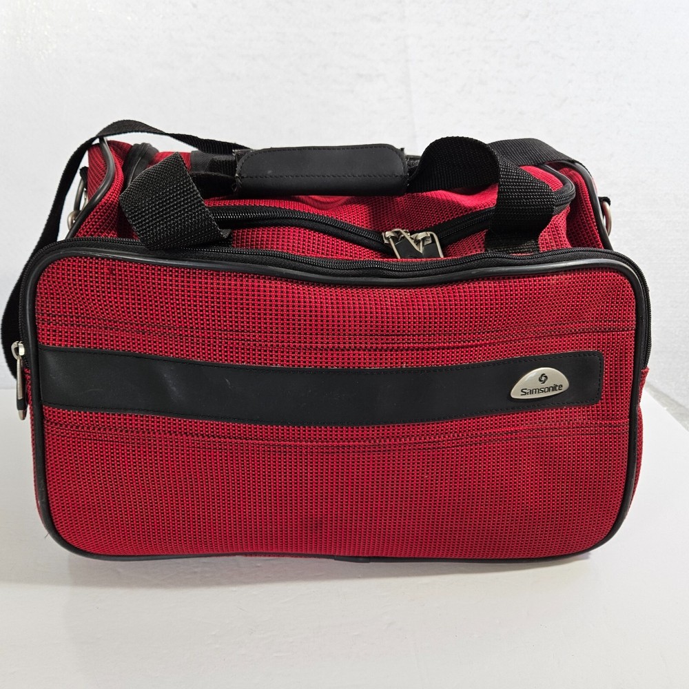 SAMSONITE Carry On Travel Overnight Weekend Bag Red Under Seat Luggage Duffle